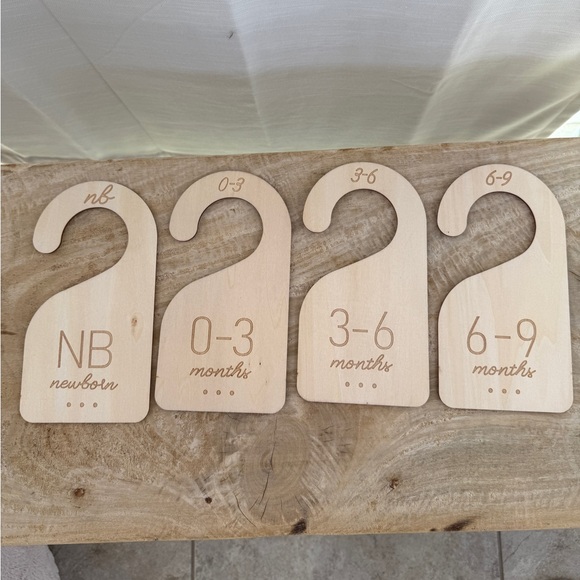 Wooden Baby Closet Dividers Set Nursery | Newborn–24M Clothing Organizers | NWT - Picture 6 of 7